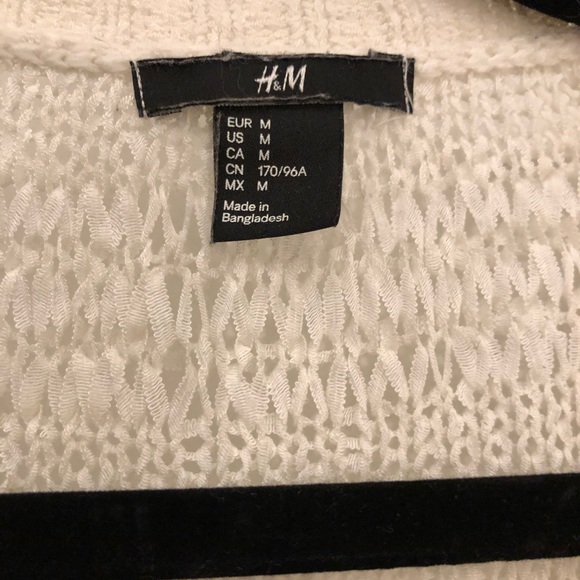 H&M White Open Weave Knit Boxy Top - Picture 7 of 12